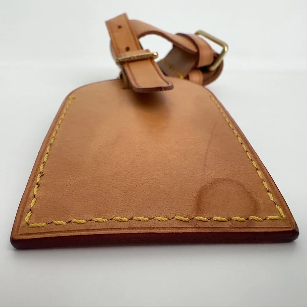 ✨Authentic LOUIS VUITTON Vachetta Leather Luggage Tag With Looping Strap Holder - Picture 6 of 16
